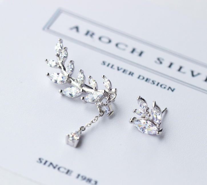 LeafShine 925 – Boucles Argentées Élégance Naturelle