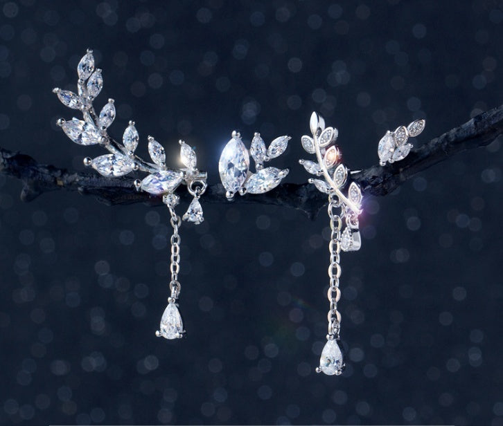 LeafShine 925 – Boucles Argentées Élégance Naturelle