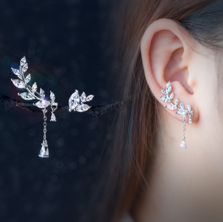LeafShine 925 – Boucles Argentées Élégance Naturelle
