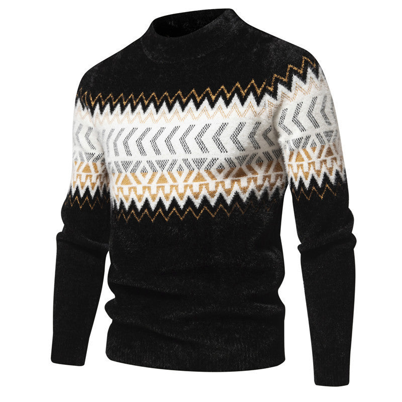 Suéter estampado de cuello redondo para hombre