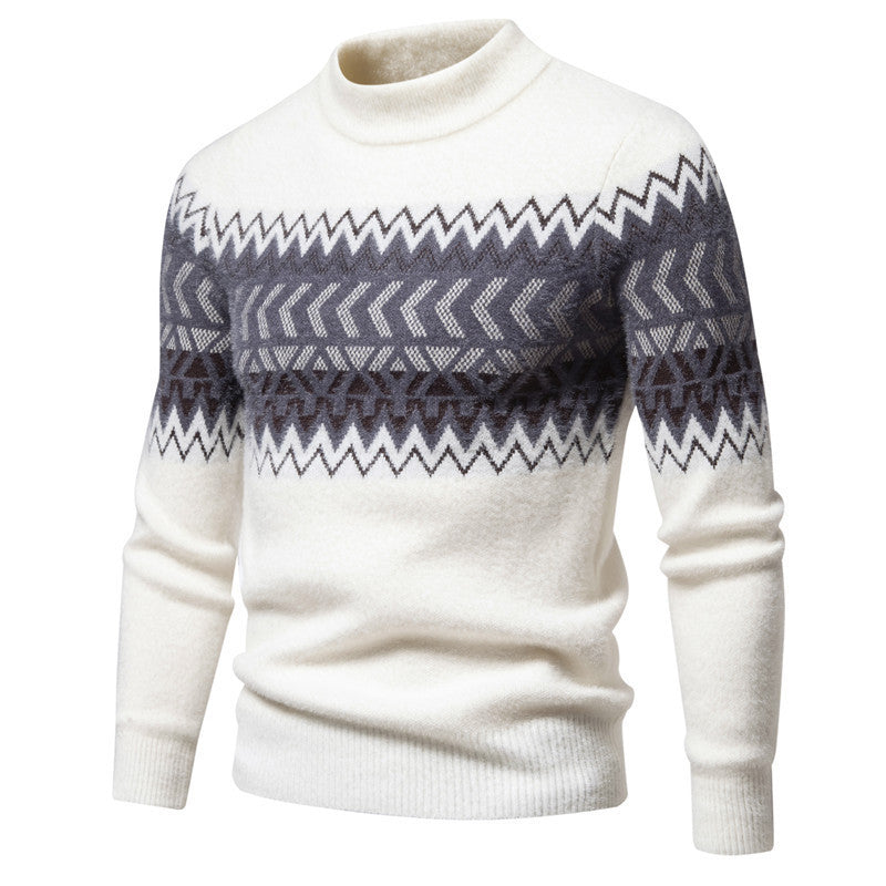Suéter estampado de cuello redondo para hombre
