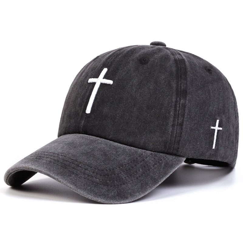 Sombrero para el sol versátil e informal con cruz bordada para las cuatro estaciones