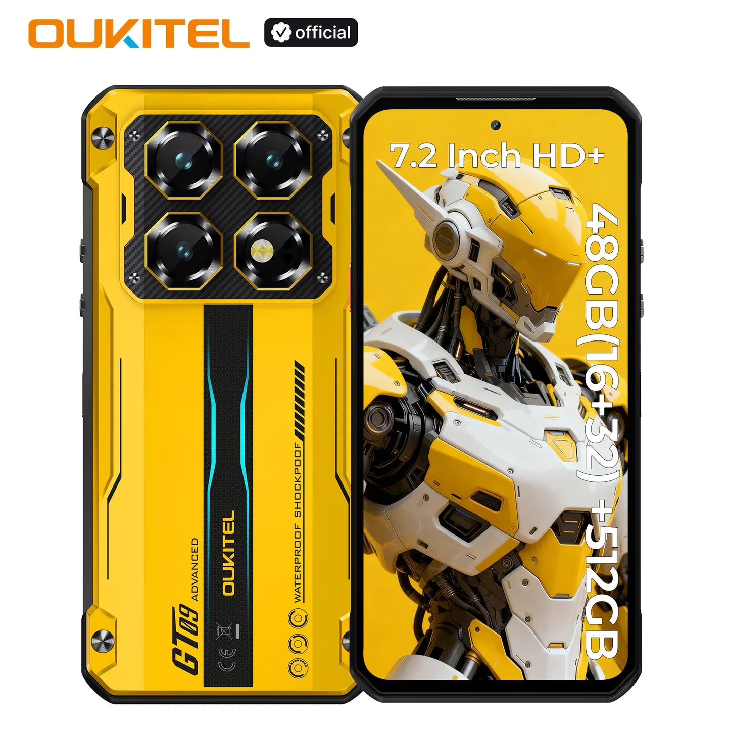 OUKITEL WP60 – 5G, Batterie 10 000 mAh, Écran 7,2”, Android 15, 108 MP, NFC