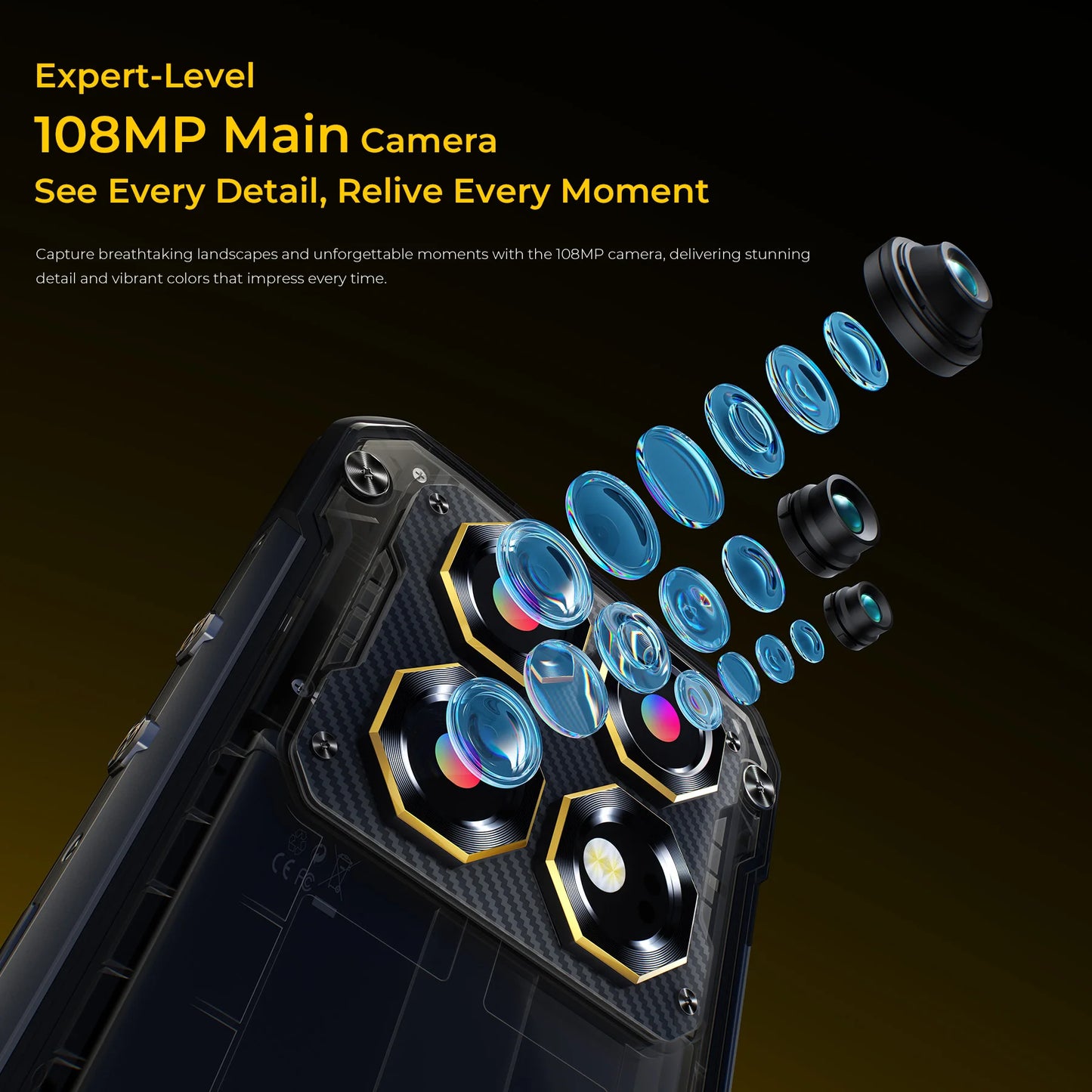 OUKITEL WP60 – 5G, Batterie 10 000 mAh, Écran 7,2”, Android 15, 108 MP, NFC